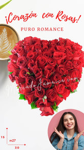 Corazon con 50 Rosas Rojas !